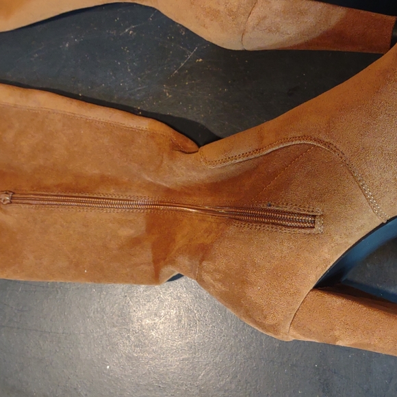 Vepose Women's Suede Fall Boots Over The Knee High Vegan  Side Zipper Size 7.5 - Picture 3 of 11